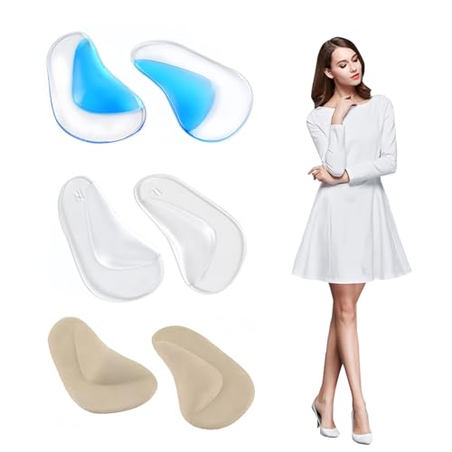 EUYKQNOI Solette Ortopediche per Plantare Piede Cavo, 3 Paia in Silicone con Supporto Plantare per Fascite e Tallone Alto, Inserti Ammortizzanti per Piede per Massimo Comfort - Design e materiali