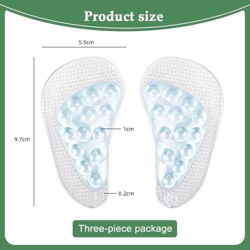 FDEETY 3 Paia Supporto Arco Plantare Solette Ortopediche Plantare Soletta Scarpe Donna Solette in Gel Plantare Piede Cavo Soletta Scarpe Uomo Plantare Per Fascite(Trasparente) - Prova pratica