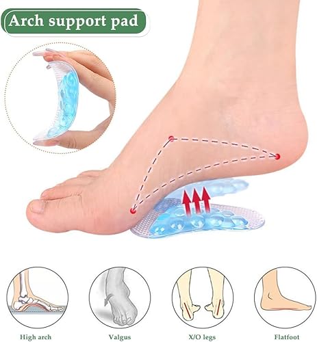FDEETY 3 Paia Supporto Arco Plantare Solette Ortopediche Plantare Soletta Scarpe Donna Solette in Gel Plantare Piede Cavo Soletta Scarpe Uomo Plantare Per Fascite(Trasparente) - Funzionalità e accessori