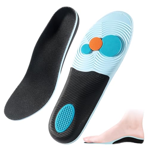 Ortopediche Solette per Piede Piatto, Fascite Plantare, Solette Scarpe Ortopediche, Plantari Ortopedici Con Supporto Dell'arco, Plantari Ortopedici per Uomo e Donna (Blu Oceano, 41-42 EU 27cm) - Design e materiali