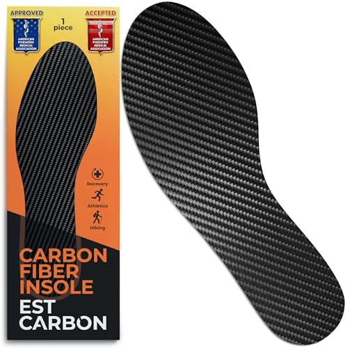 Soletta in fibra di carbonio - 1 Pezzo, Taglia EU 36 - Inserto per scarpe unisex - Piastra rigida per il piede - Soletta ortopedica - Alluce valgo, alluce rigido, piedi piatti, fascite plantare - Design e materiali