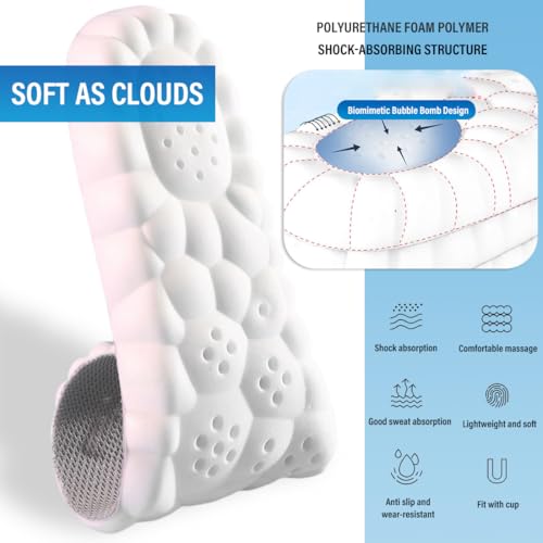 Solette in Memory Foam con Supporto per l'Arco Plantare, Inserti per Scarpe da Ginnastica, Traspiranti e Ammortizzanti, Comode per Ammortizzazione (37-38) - Funzionalità e accessori