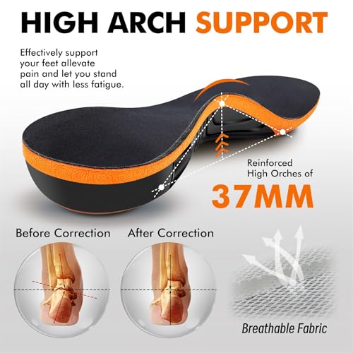 Solette Ortopediche Plantare, Solette Scarpe Antinfortunistiche, Plantari Ortopedici, Plantari Fascite Plantare con Supporto Dell'arco, per Dolore al Tallone, Piede Cavo, Uomini E Donne - Dettaglio recensione 4